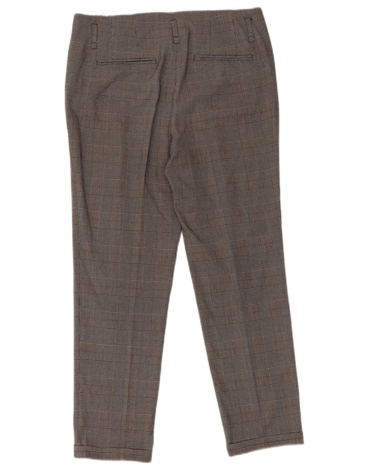 Zara Slim Cropped Bukser Small W26 L25 Grå Houndstooth