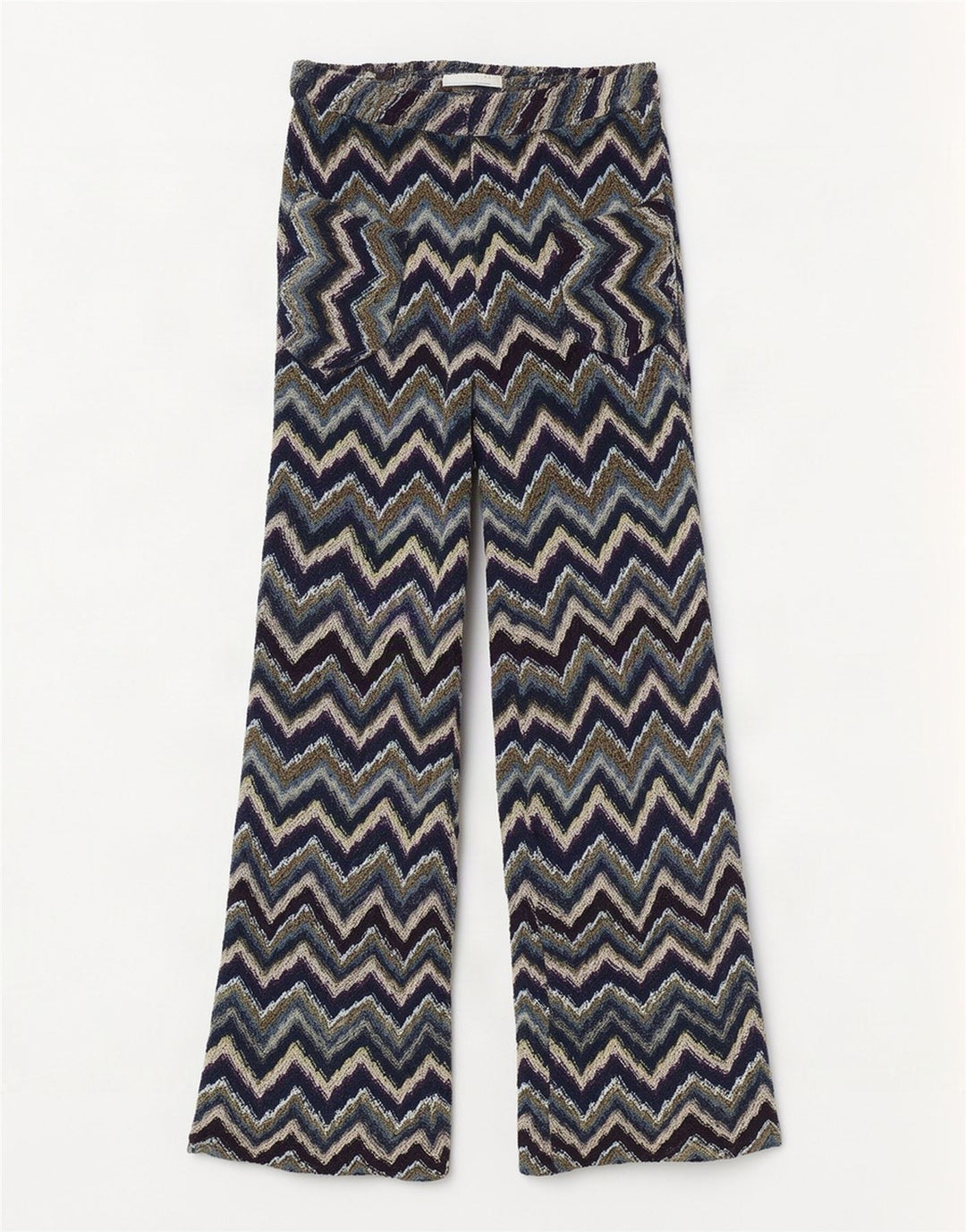Vintage Dame Flare Casual Bukser W26 L30 Flerfarvet Chevron