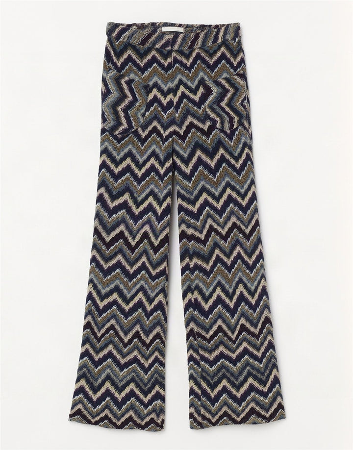 Vintage Dame Flare Casual Bukser W26 L30 Flerfarvet Chevron