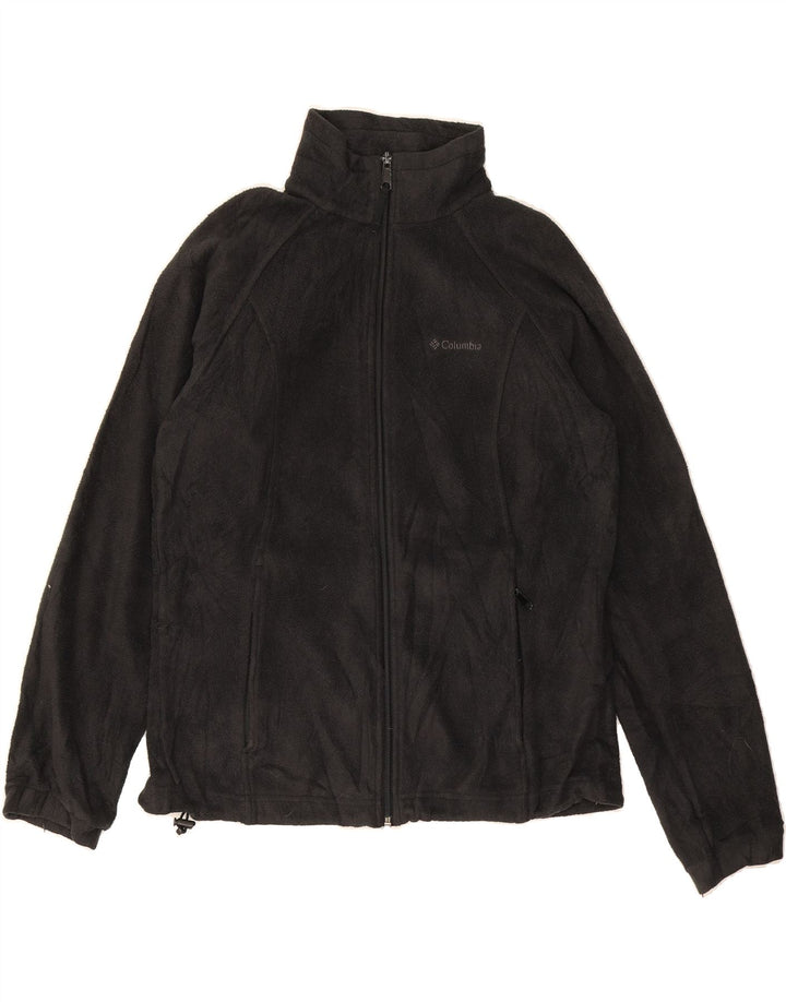 COLUMBIA Womens Fleece Jacket UK 14 Medium Black Polyester Vintage Columbia and Second-Hand Columbia from Messina Hembry 