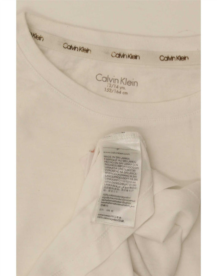 Calvin Klein Boys Regular T-Shirt Top 12-13 År Hvid Bomuld