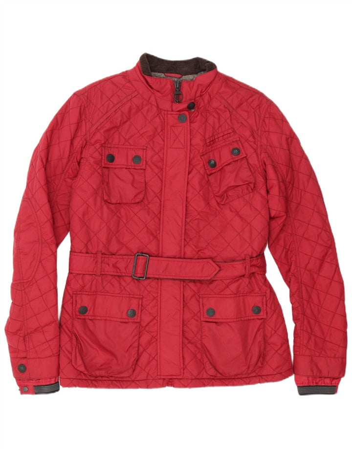 Superdry Quiltet jakke til kvinder UK 18 XL Rød Nylon