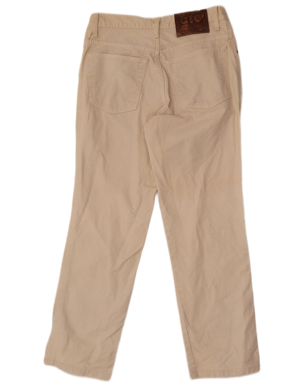 Vintage Herre Lige Casual Bukser IT 48 Medium W30 L29 Beige Bomuld