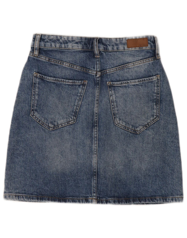 Fat Face Womens Mini Denim Skirt UK 6 XS W26 Blue Cotton