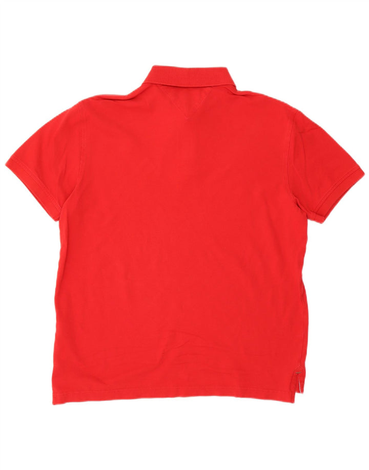 Tommy Hilfiger Herre Regular Fit Polo Shirt Stor Rød Bomuld