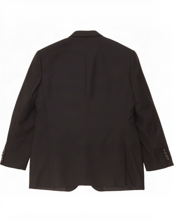 Marks & Spencer Herre 3 Button Blazer Jacket UK 48 2XL Sort Polyester