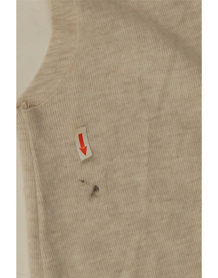 Zara Dame Vest Tank Top UK 14 Stor Beige Polyester