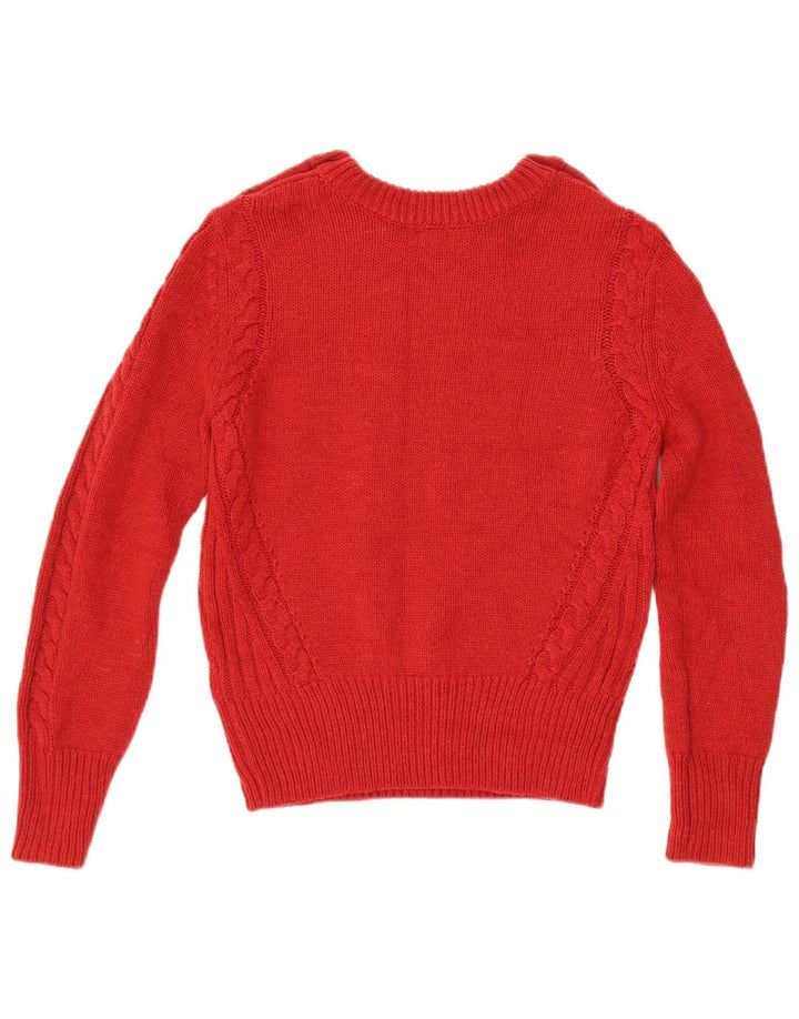 MARKS & SPENCER Womens Boat Neck Jumper Sweater UK 10 Small Red Acrylic