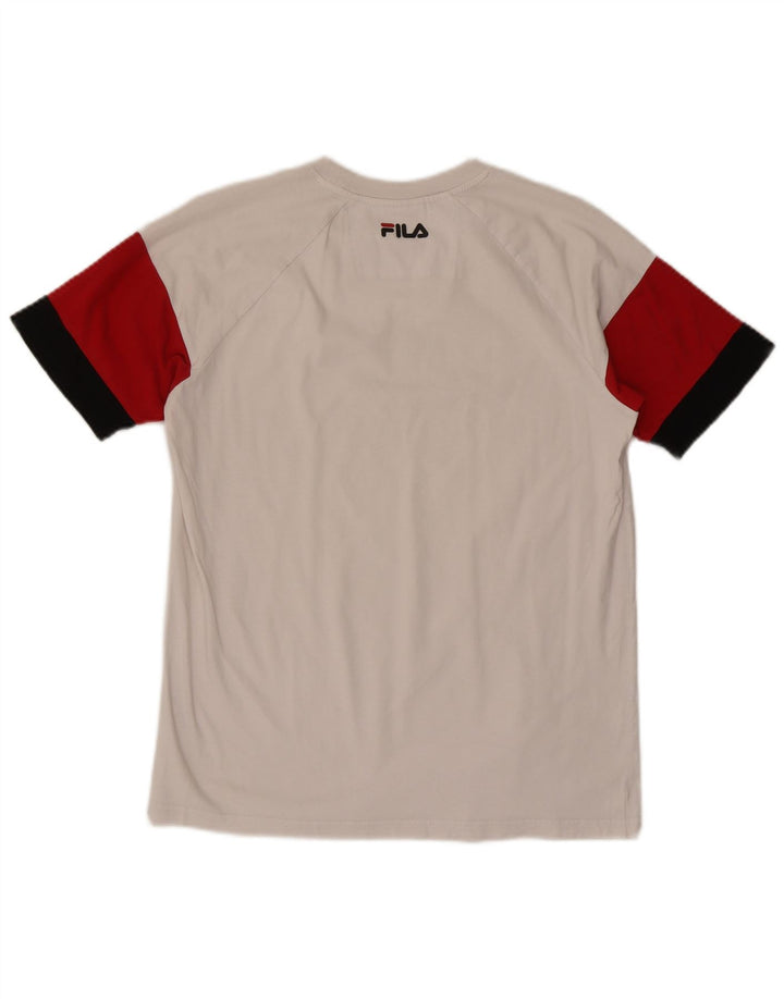 Fila Herre grafisk T-shirt Top Medium White Colourblock