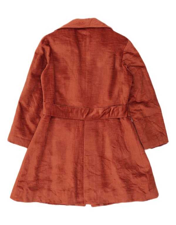 Vintage fløjlsoverfrakke til kvinder UK 10 Small Brown
