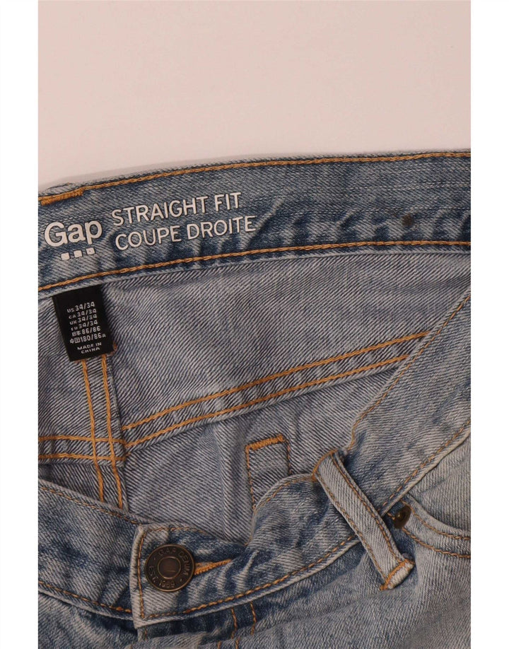 Gap Straight Jeans til mænd W34 L34 Blå Bomuld