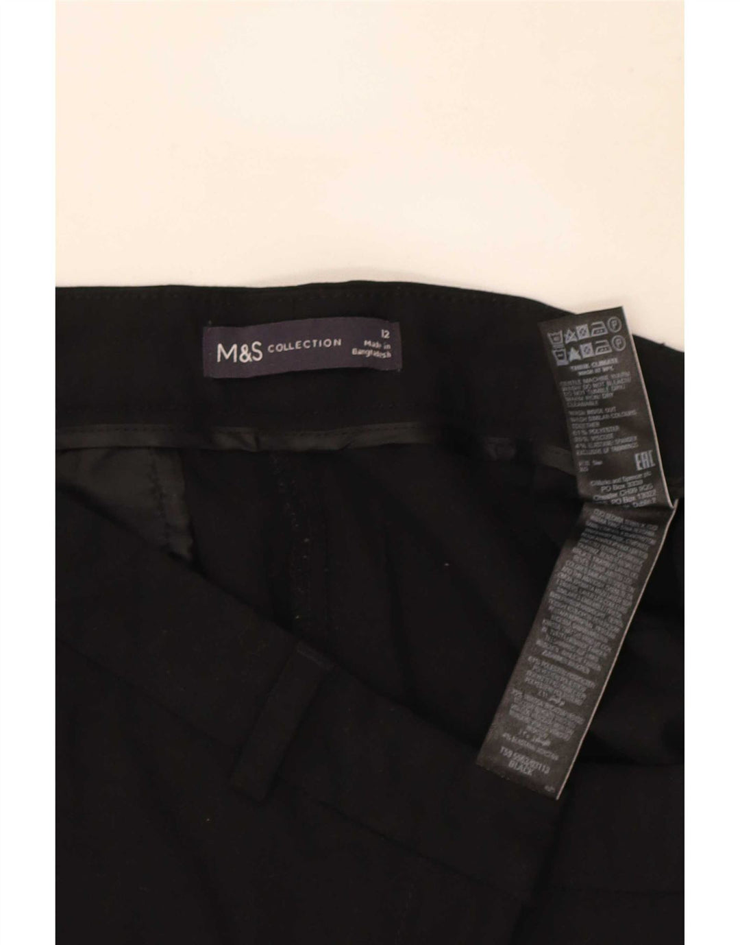 Marks & Spencer Dame Crop Suit Bukser UK 12 Medium W30 L25 Black