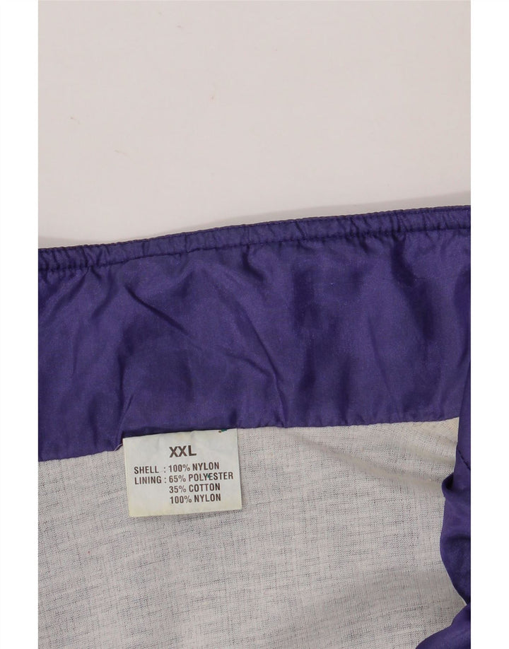 Vintage træningsdragt til mænd Topjakke 2XL Lilla Colourblock Nylon