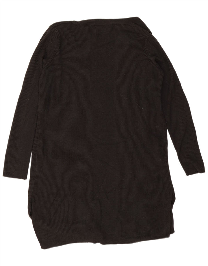 Marks & Spencer Dame Longline Åben Cardigan Sweater UK 16 Large Black