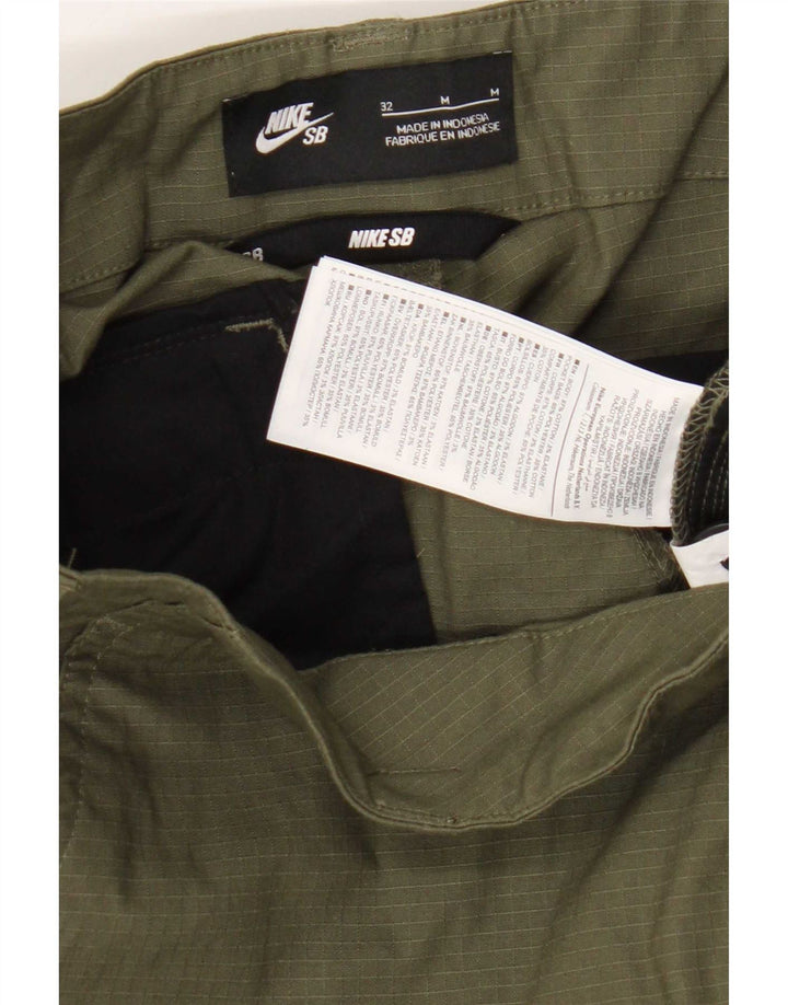 Nike Straight Cargo-bukser til mænd W32 L30 Khaki ternet bomuld