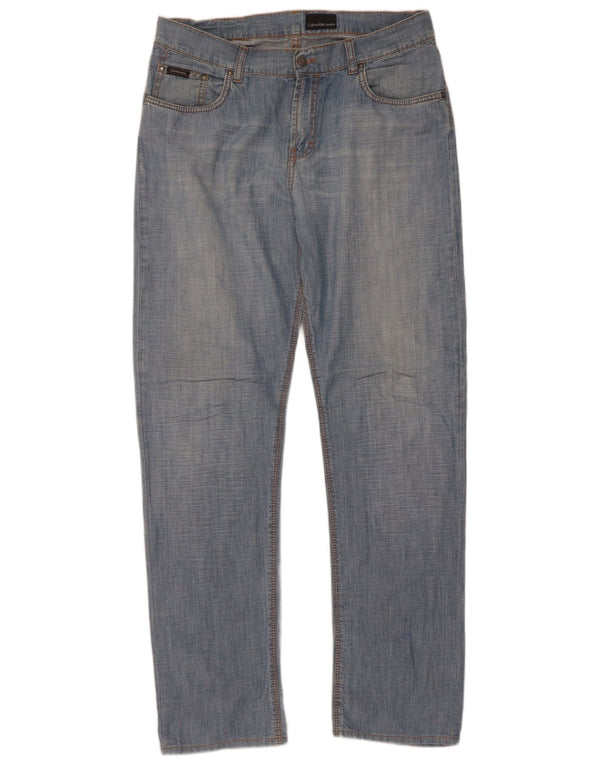 Calvin Klein Straight Jeans til mænd W33 L33 Blå Bomuld