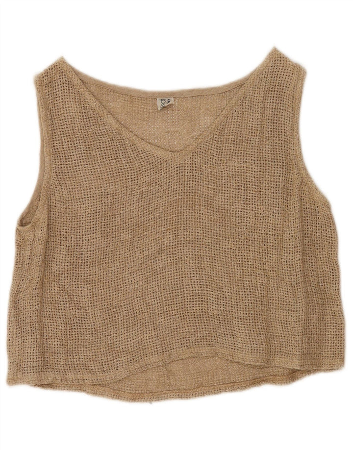 Vintage Dame Se Gennem 1 Knap 2 Del Sæt UK 12 Medium Beige