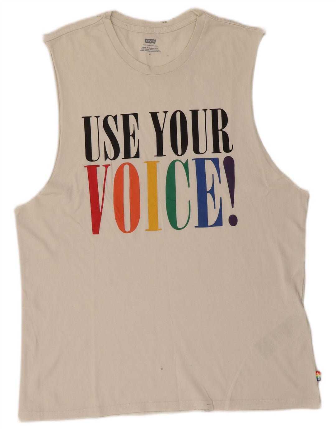 LEVI'S Herre Grafisk Vest Top Medium Hvid Bomuld