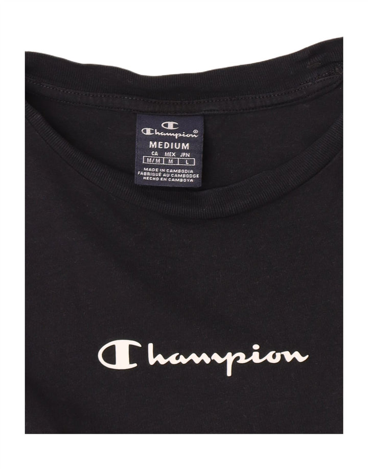 Champion Herre grafisk T-shirt Top Medium Sort Colourblock