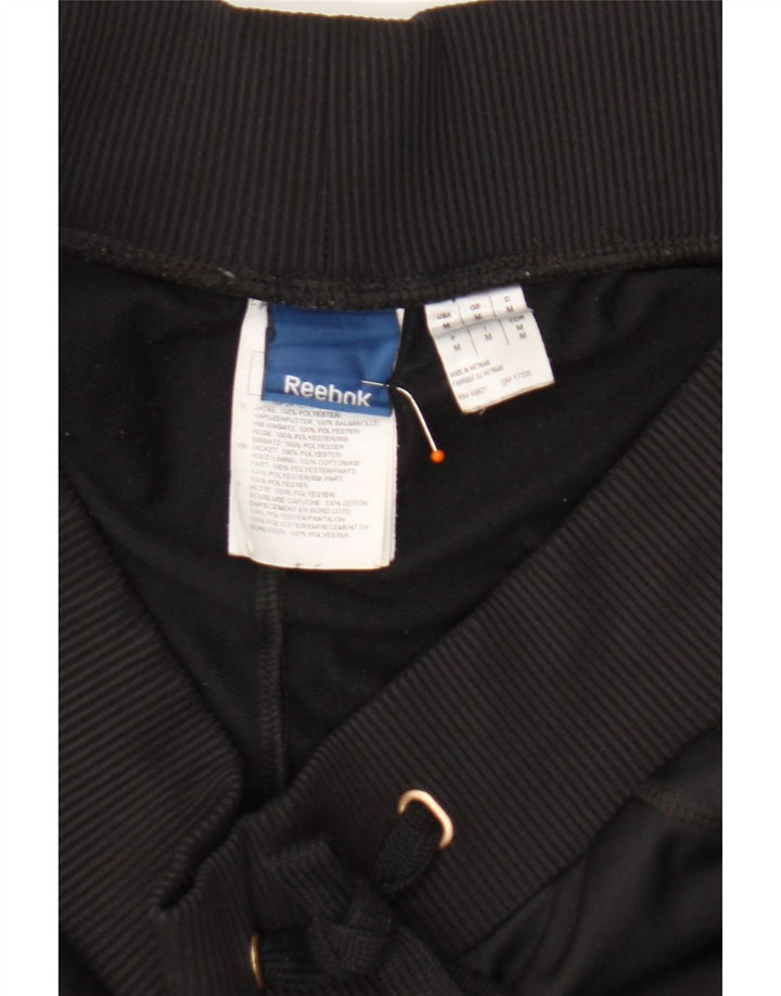REEBOK Womens Tracksuit Trousers Joggers UK 14 Medium Black Polyester Vintage Reebok and Second-Hand Reebok from Messina Hembry 