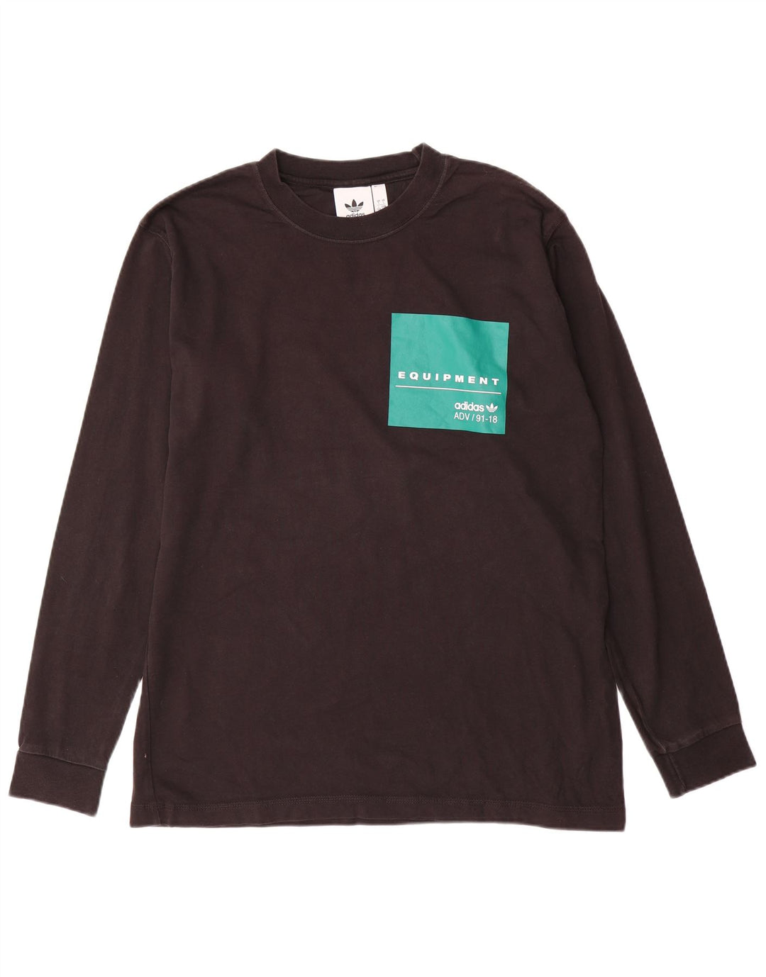 ADIDAS Grafisk Top Langærmet Herre Stor Sort Colourblock Bomuld