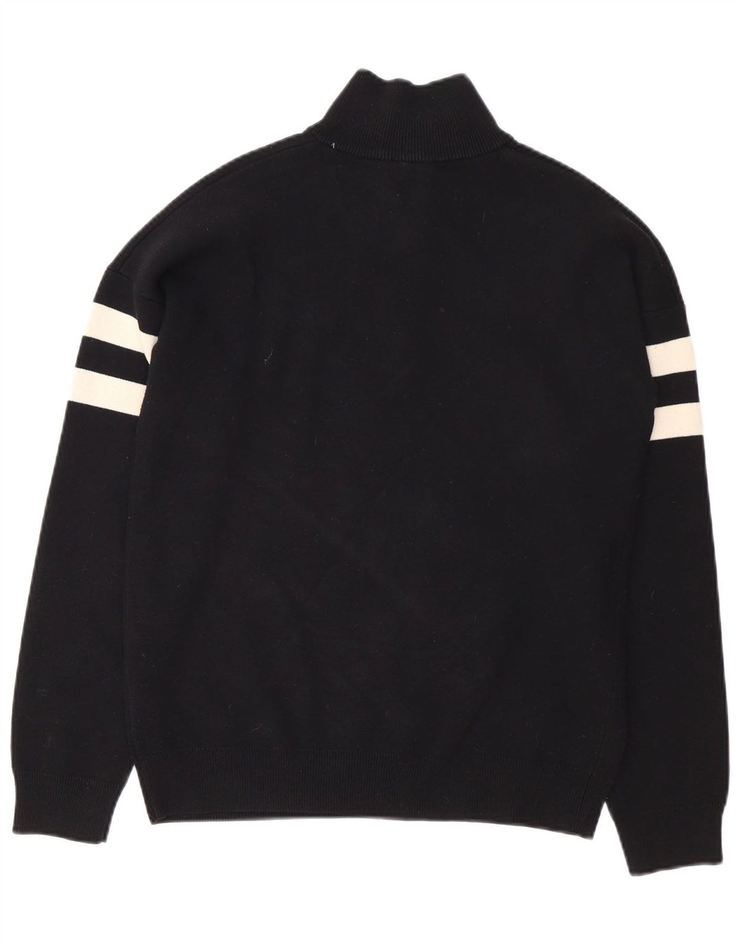 French Connection Herre Zip Neck Jumper Sweater Small Black Colourblock