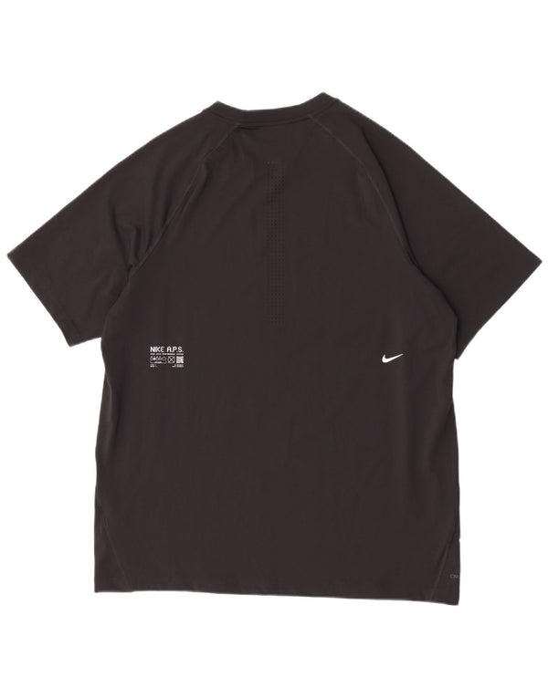 Nike Dri Fit T-shirt top til mænd, stor sort polyester