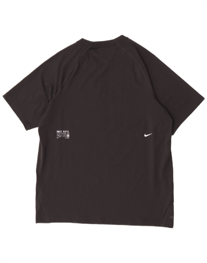 Nike Dri Fit T-shirt top til mænd, stor sort polyester