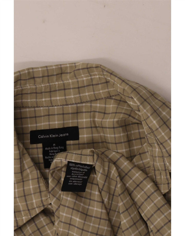 Calvin Klein Jeans Kortærmet Herreskjorte Medium Khaki Ternet Bomuld