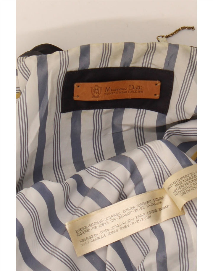Massimo Dutti Dame Trench Coat UK 12 Mellem marineblå bomuld