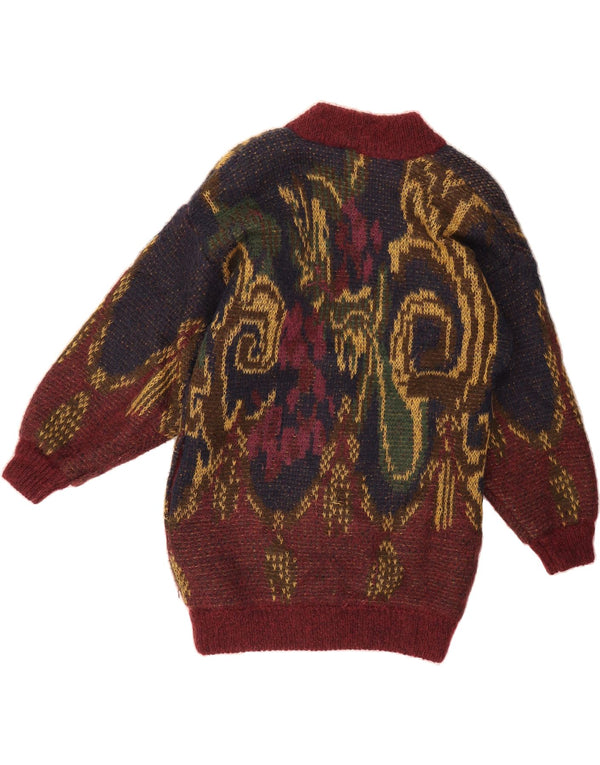 INCOGNITO dame cardigan sweater IT 40/42 Medium Burgundy Colourblock