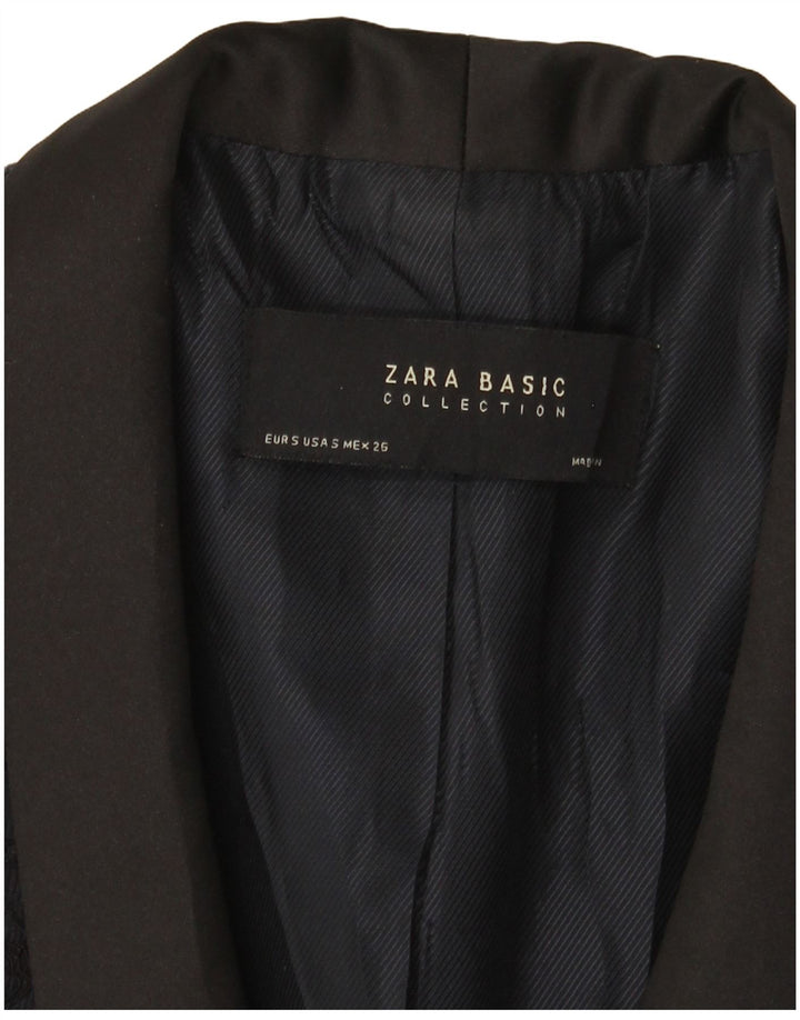 Zara Dame 1 Knap Blazer Jacket UK 10 Small Black Floral