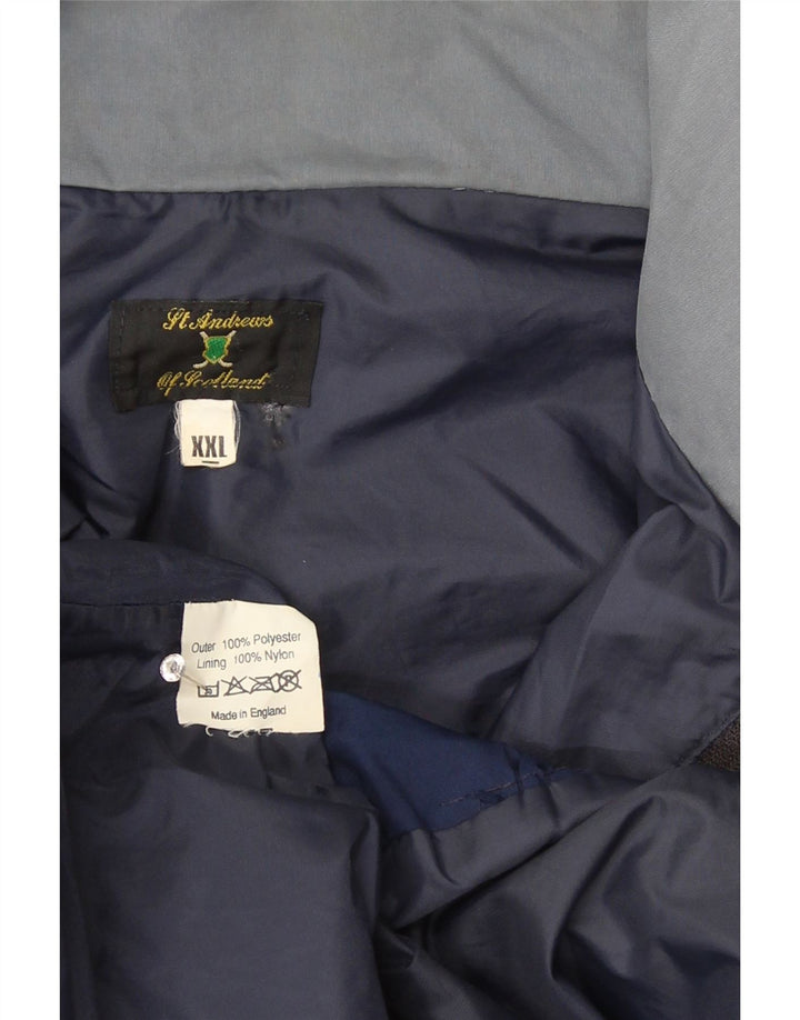 St. Andrews Herre Windbreaker Jacket UK 44 2XL Navy Blue Polyester
