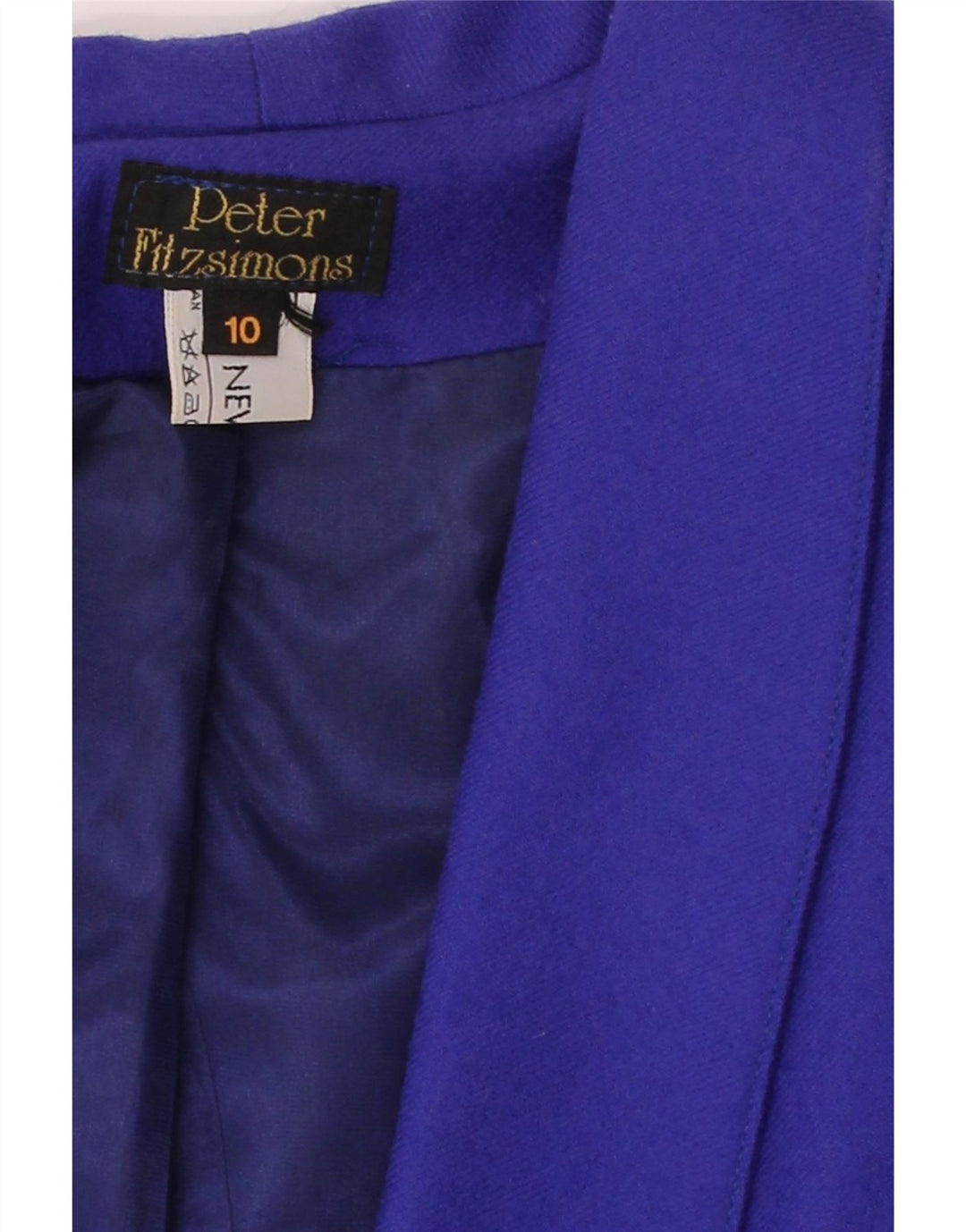 VINTAGE Womens Overcoat UK 10 Small  Blue Wool Vintage Vintage and Second-Hand Vintage from Messina Hembry 