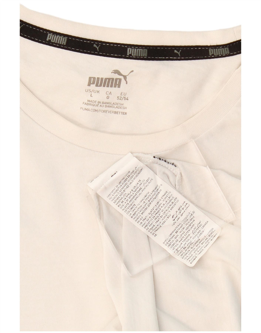 PUMA Herre T-Shirt Top Stor Hvid Bomuld