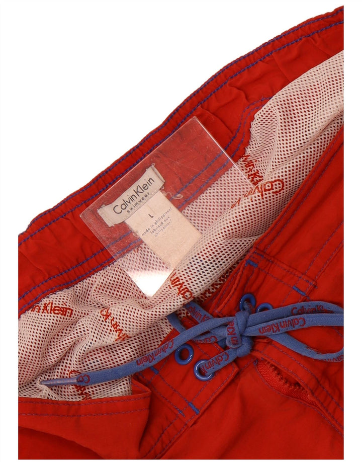 Calvin Klein Herre grafiske badeshorts store røde polyester