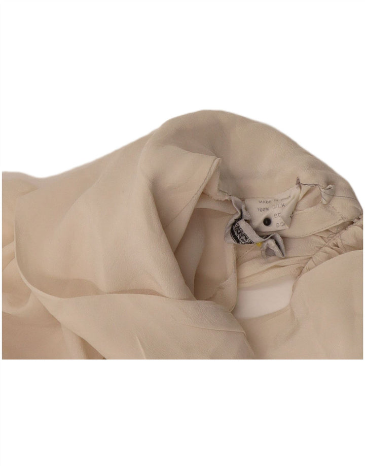 Pancaldi & B Damebluse Top UK 10 Small Off White Silke