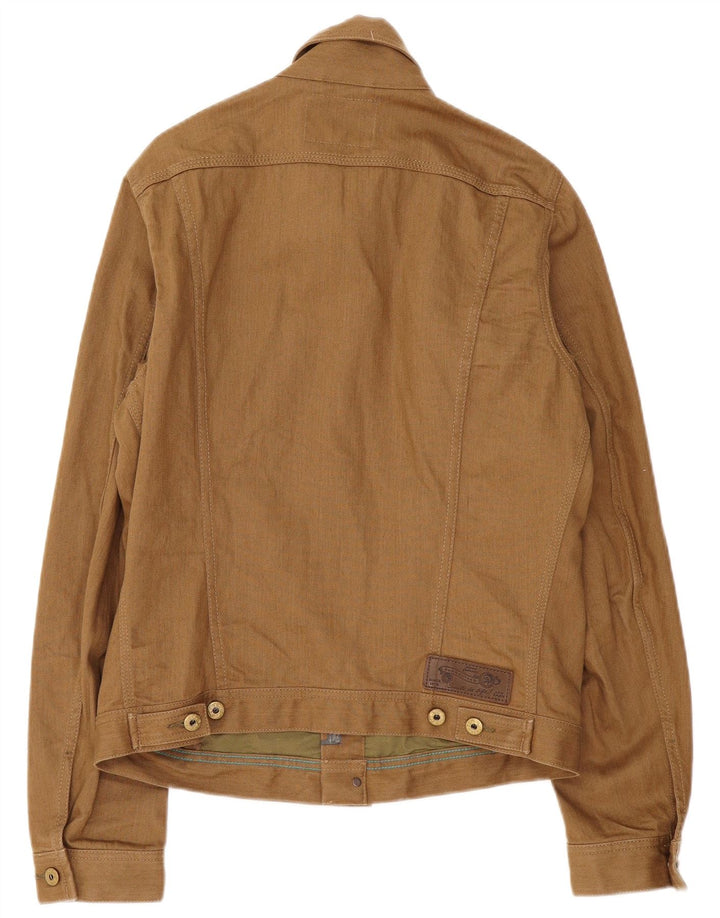 Diesel Herre denimjakke UK 40 Stor Beige Bomuld