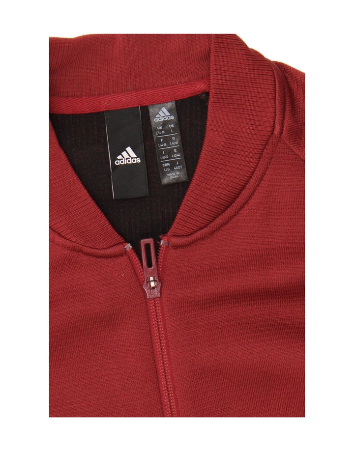 ADIDAS Womens Tracksuit Top Jacket UK 16/18 Large Red Polyester Vintage Adidas and Second-Hand Adidas from Messina Hembry 