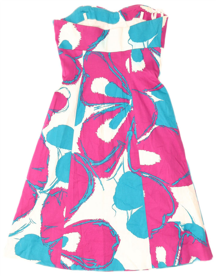 Coast Dame Stropløs Kjole UK 8 Small Pink Floral Bomuld