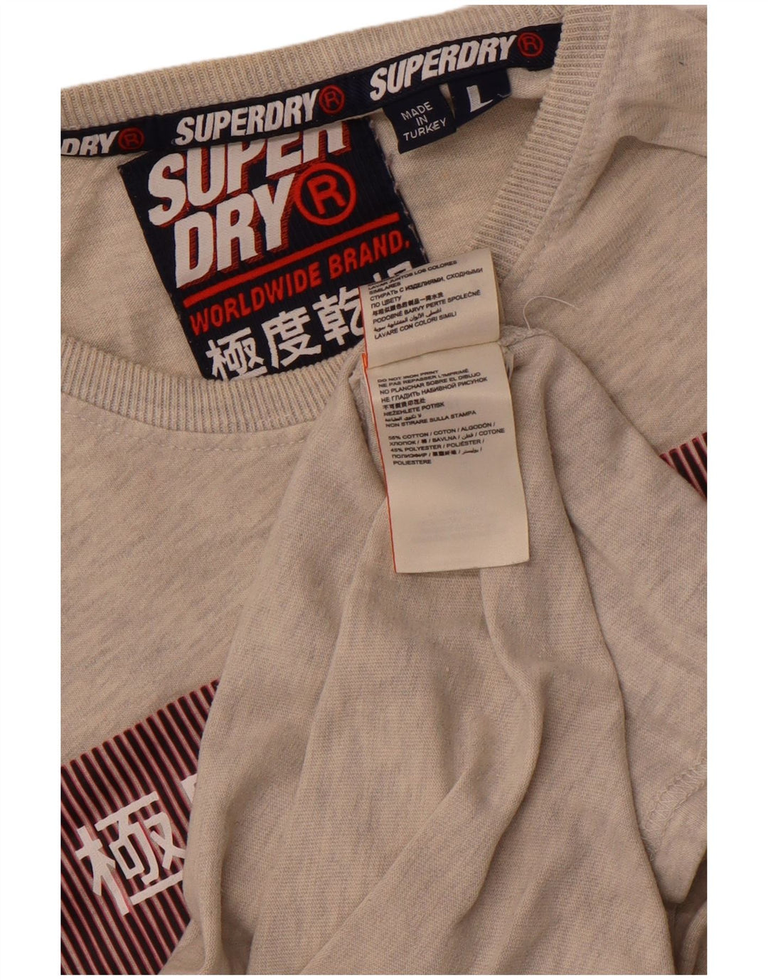 Superdry Herre Limited Edition Grafisk T-shirt Top Stor Grå Bomuld