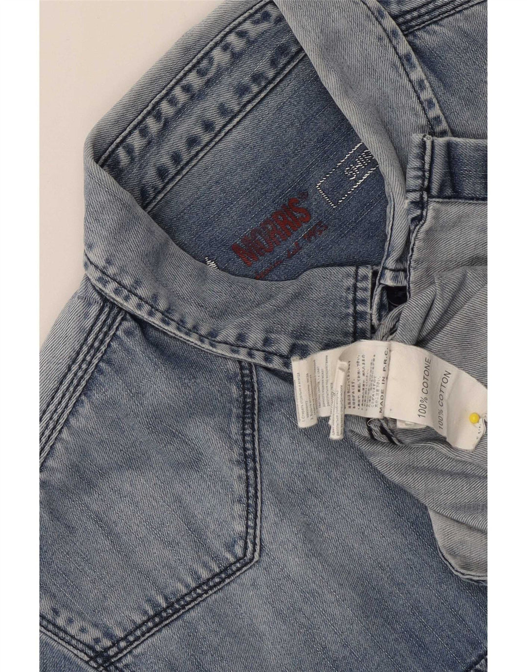 Morris Denimskjorte til mænd Large Blue Cotton