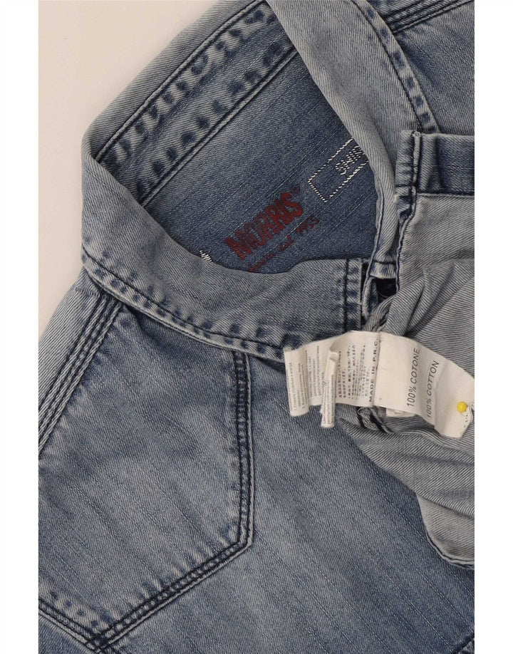 Morris Denimskjorte til mænd Large Blue Cotton