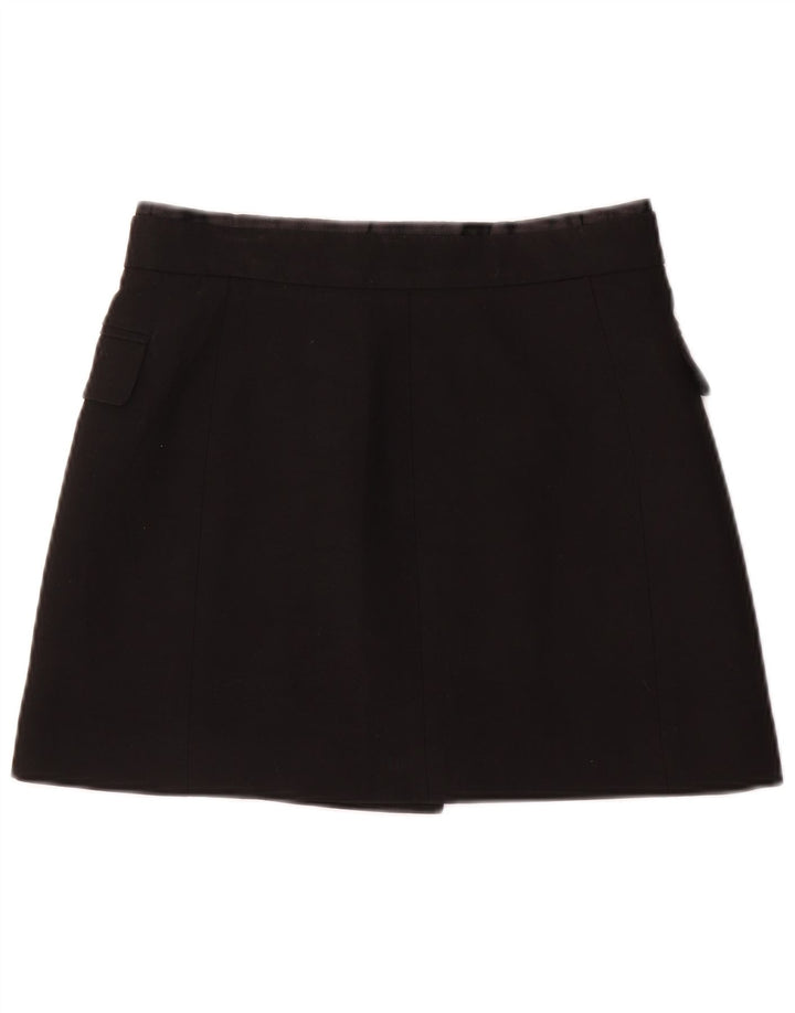 Zara Kvinder Wrap Mini Nederdel Small W26 Sort