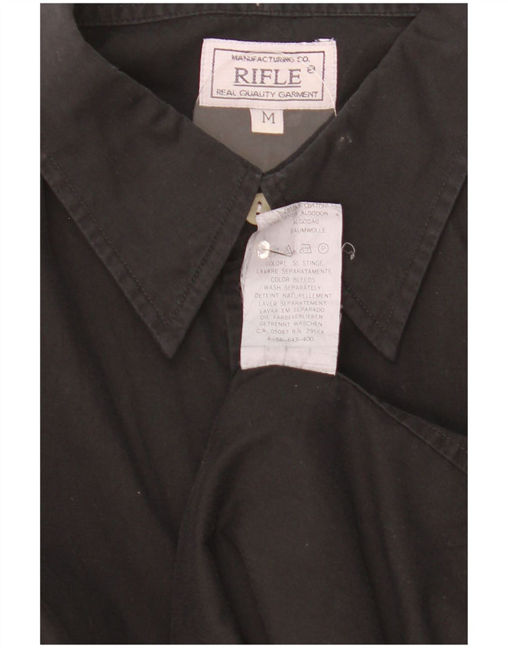 Rifle Herre Relaxed Fit skjorte Medium Sort Bomuld