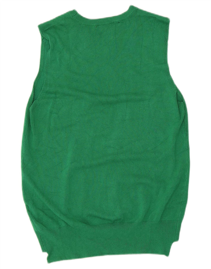 Zara Dame Vest Tank Top UK 12 Medium Green Viscose