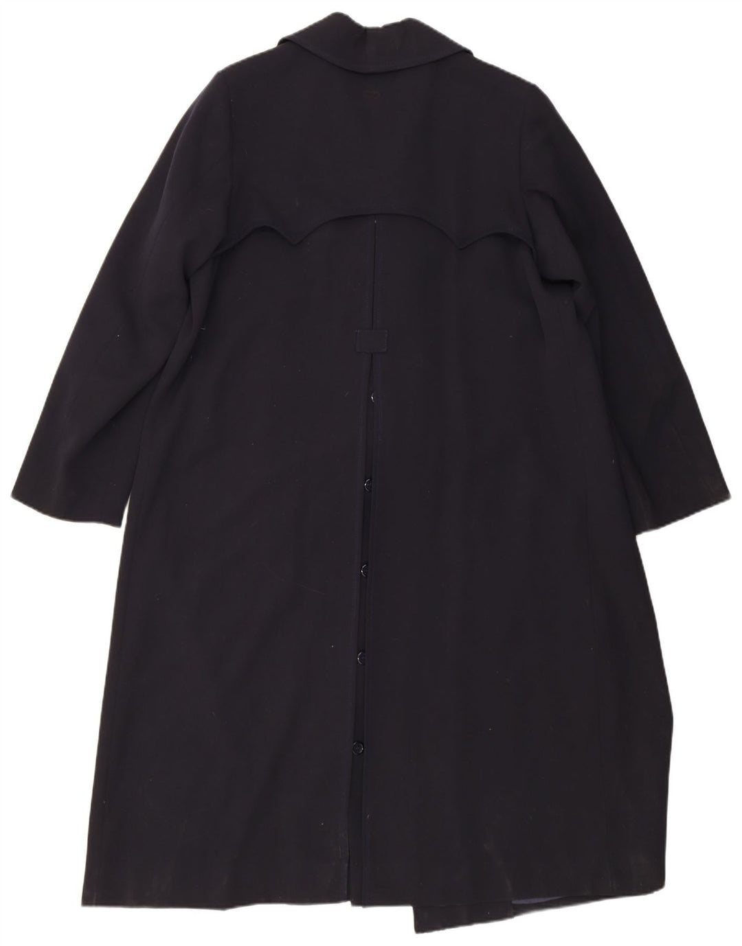 Vintage Dame Dobbeltradet Trench Coat UK 14 Medium Navy Blue