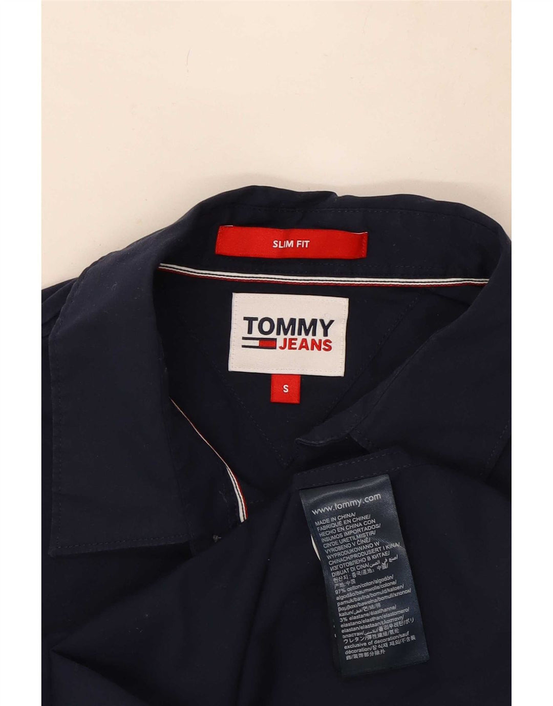 Tommy Hilfiger Herre Slim Fit skjorte Lille marineblå bomuld