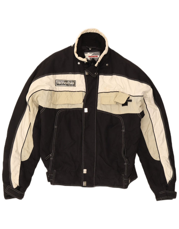 Vintage Mens Ski Jacket IT 48 Medium Black Colourblock Polyester