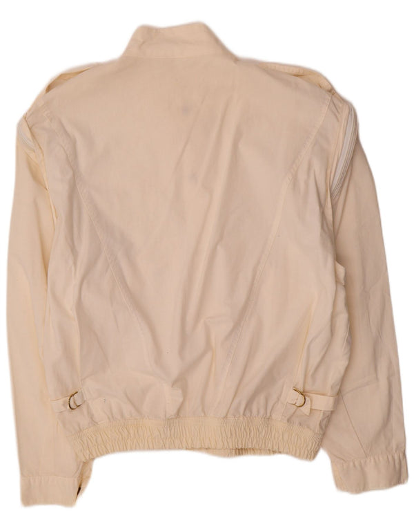 Vintage Mens Military Bomber Jacket UK 40 Large Beige Cotton